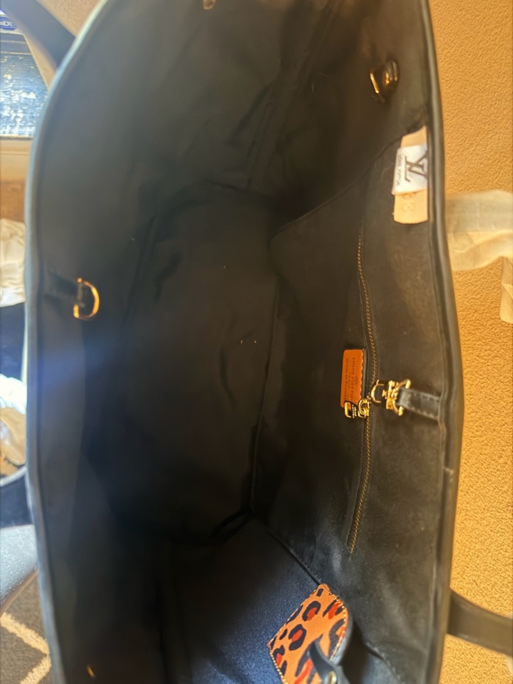 Louis Vuitton Black Embossed Monogram Leather Tote Bag - Picture 8 of 9